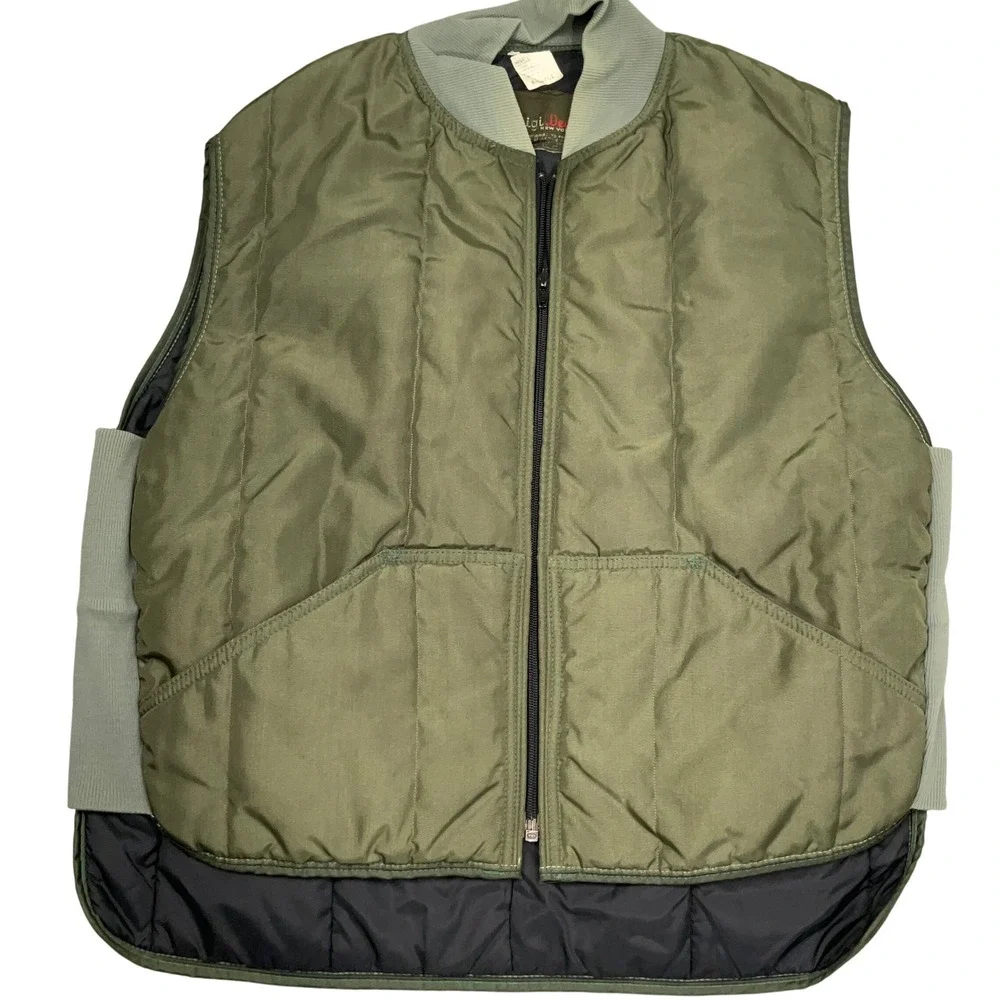 Vintage RefrigiWear Vest‎ Mens XLarge Olive Green Insulate Quilt Work Chore